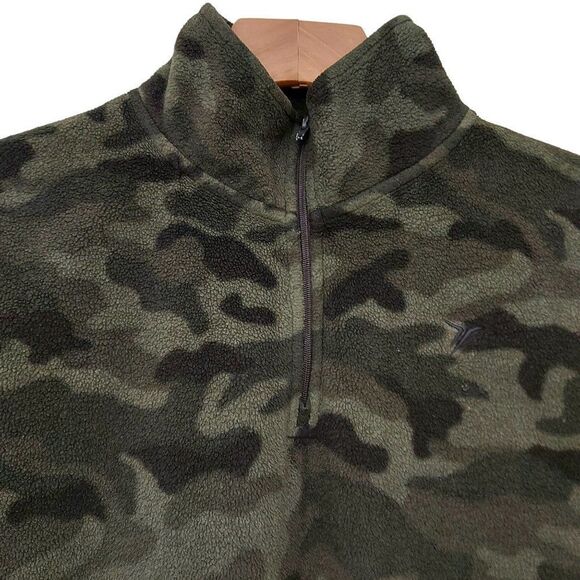 Old Navy Boys Fleece Camo Sweater 14 Green 1/4 Zip Travel Outdoor - Picture 3 of 11